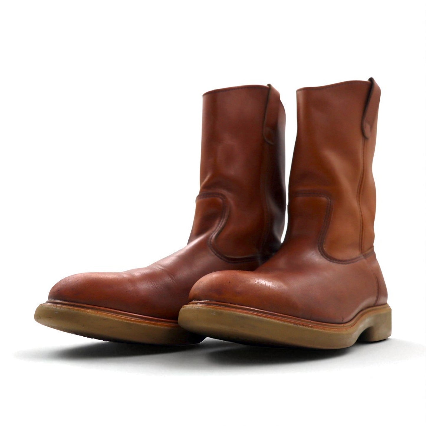 REDWING 87年 USA製 80s 11inch PECOS ペコスブーツ 30cm ブラウン レザー 1155 プリント羽タグ 縦羽