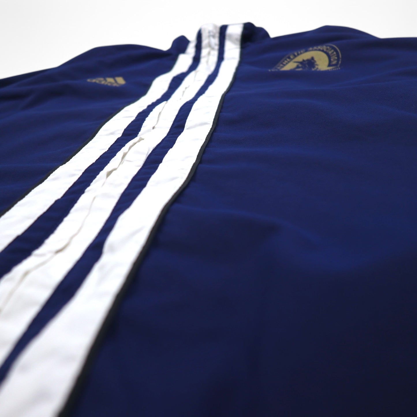 adidas 90年代 万国旗タグ センター 3ストライプ ナイロン トラックジャケット ジャージ  L ネイビー Boston Marathon