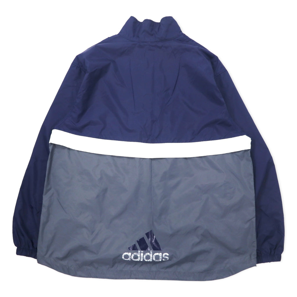 adidas 90s Half Zip Nylon Jacket XL Navy 3 Stripes International Flag Tag Big Size