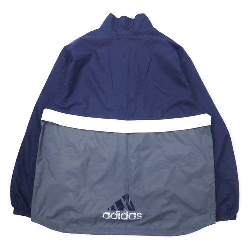 adidas 90s Half Zip Nylon Jacket XL Navy 3 Stripes International Flag Tag Big Size