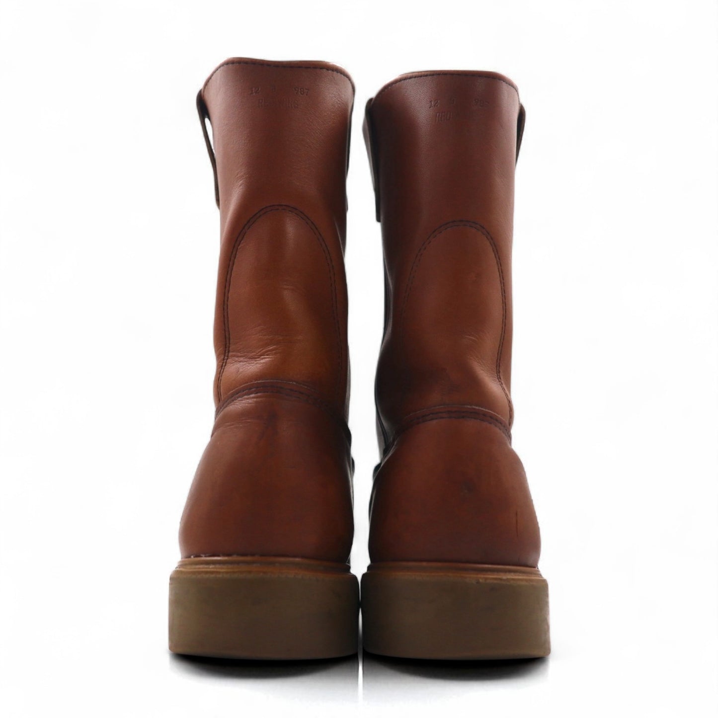 REDWING 87年 USA製 80s 11inch PECOS ペコスブーツ 30cm ブラウン レザー 1155 プリント羽タグ 縦羽