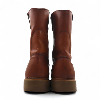 REDWING 87年 USA製 80s 11inch PECOS ペコスブーツ 30cm ブラウン レザー 1155 プリント羽タグ 縦羽