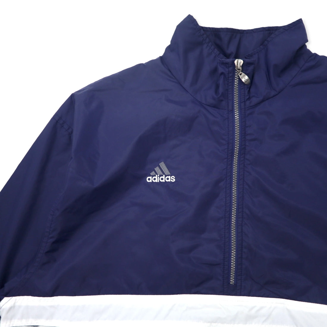 adidas 90s Half Zip Nylon Jacket XL Navy 3 Stripes International Flag Tag Big Size
