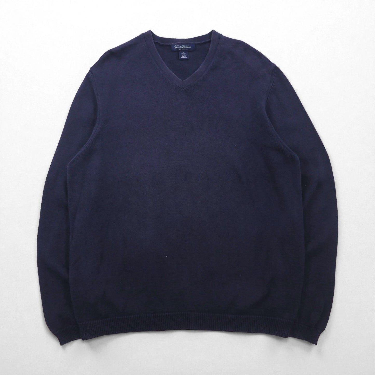 Brooks Brothers Vネック ピマコットン ニット セーター L ネイビー