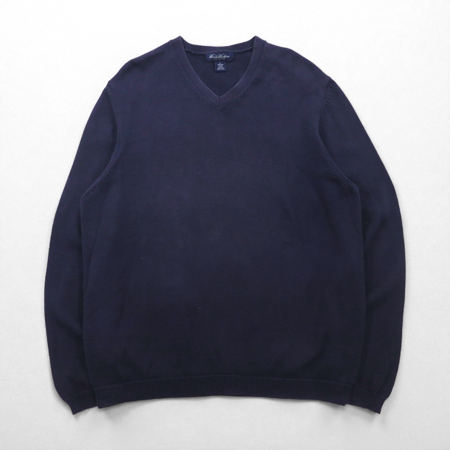 Brooks Brothers Vネック ピマコットン ニット セーター L ネイビー
