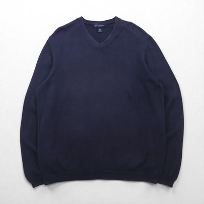 Brooks Brothers Vネック ピマコットン ニット セーター L ネイビー
