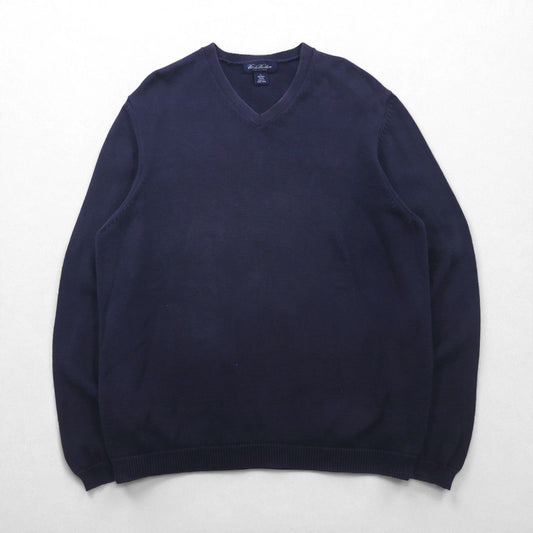 Brooks Brothers Vネック ピマコットン ニット セーター L ネイビー