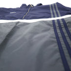 adidas 90s Half Zip Nylon Jacket XL Navy 3 Stripes International Flag Tag Big Size