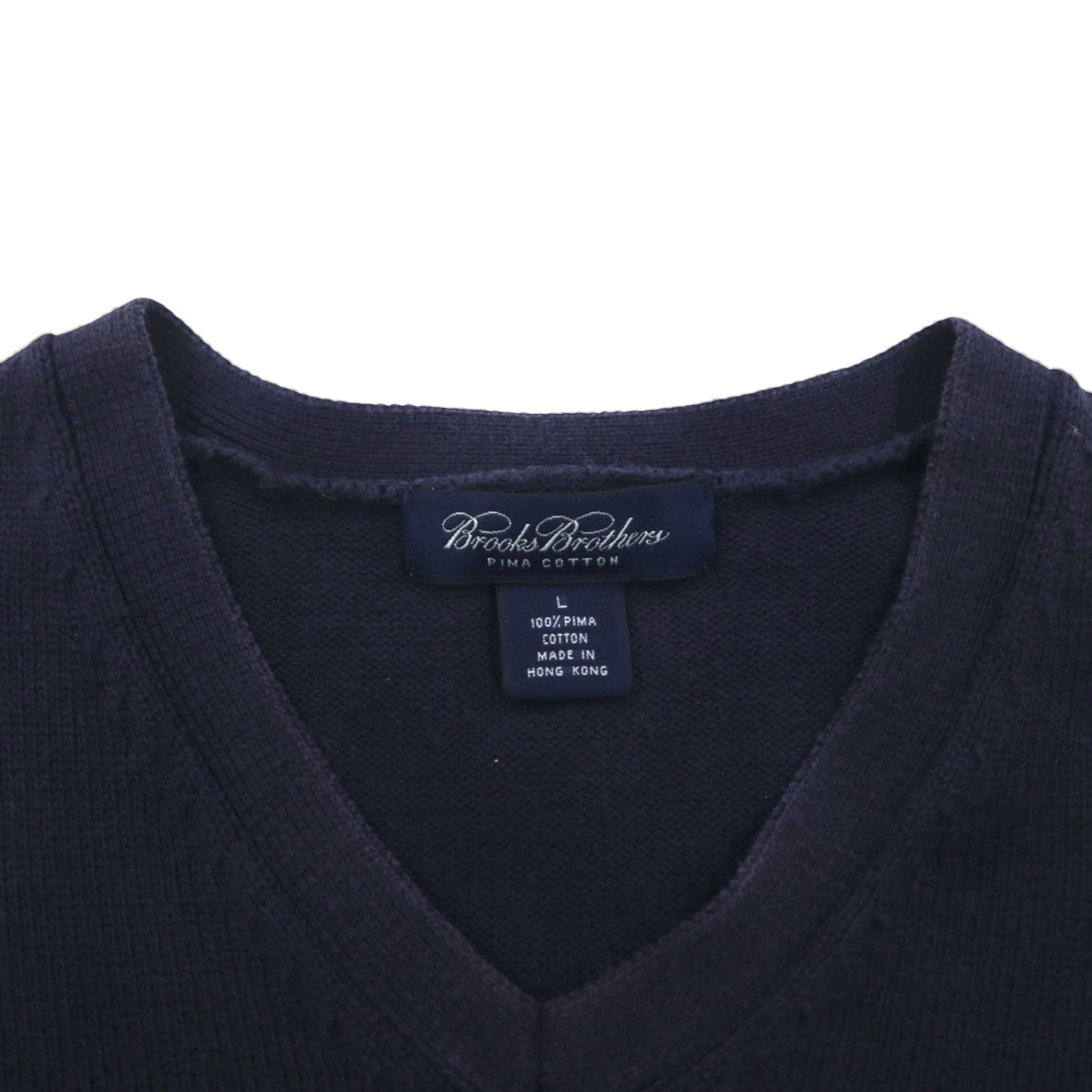 Brooks Brothers Vネック ピマコットン ニット セーター L ネイビー