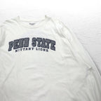 Champion カレッジプリント ロングスリーブ Tシャツ ロンT 4XL ホワイト PENN STATE ビッグサイズ ニカラグア製
