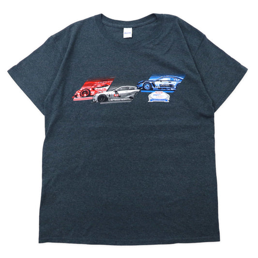 日本然リトテ-古着オンライン-GILDAN レーシングカー プリントTシャツ L グレー コットン MOTUL PETIT LE MANS メキシコ製-GILDAN Racing Car Print T-SHIRT L Gray Cotton MOTUL PETIT LE MADE