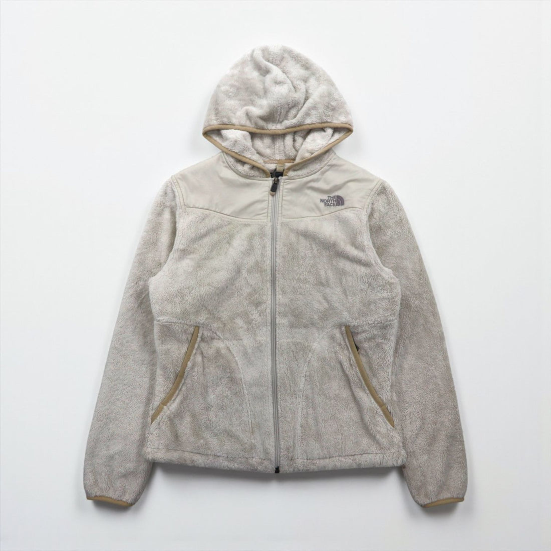 THE NORTH FACE OSO FURRY FLEECE HOODIE (Size S, White) with Drawcord AA5Z
