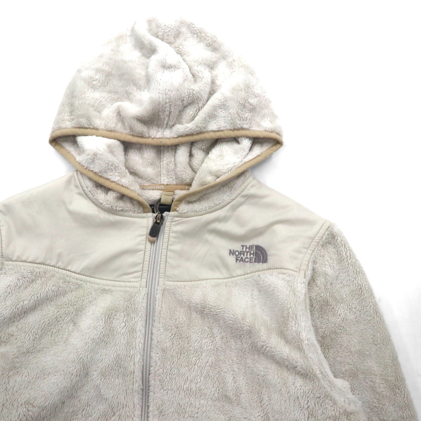 THE NORTH FACE OSO FURRY FLEECE HOODIE (Size S, White) with Drawcord AA5Z