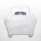Champion カレッジプリント ロングスリーブ Tシャツ ロンT 4XL ホワイト PENN STATE ビッグサイズ ニカラグア製