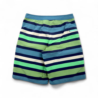 patagonia ウェーブフェアラー ボードショーツ Wavefarer Boardshorts ショートパンツ S ネイビー グリーン ボーダー ナイロン 67817