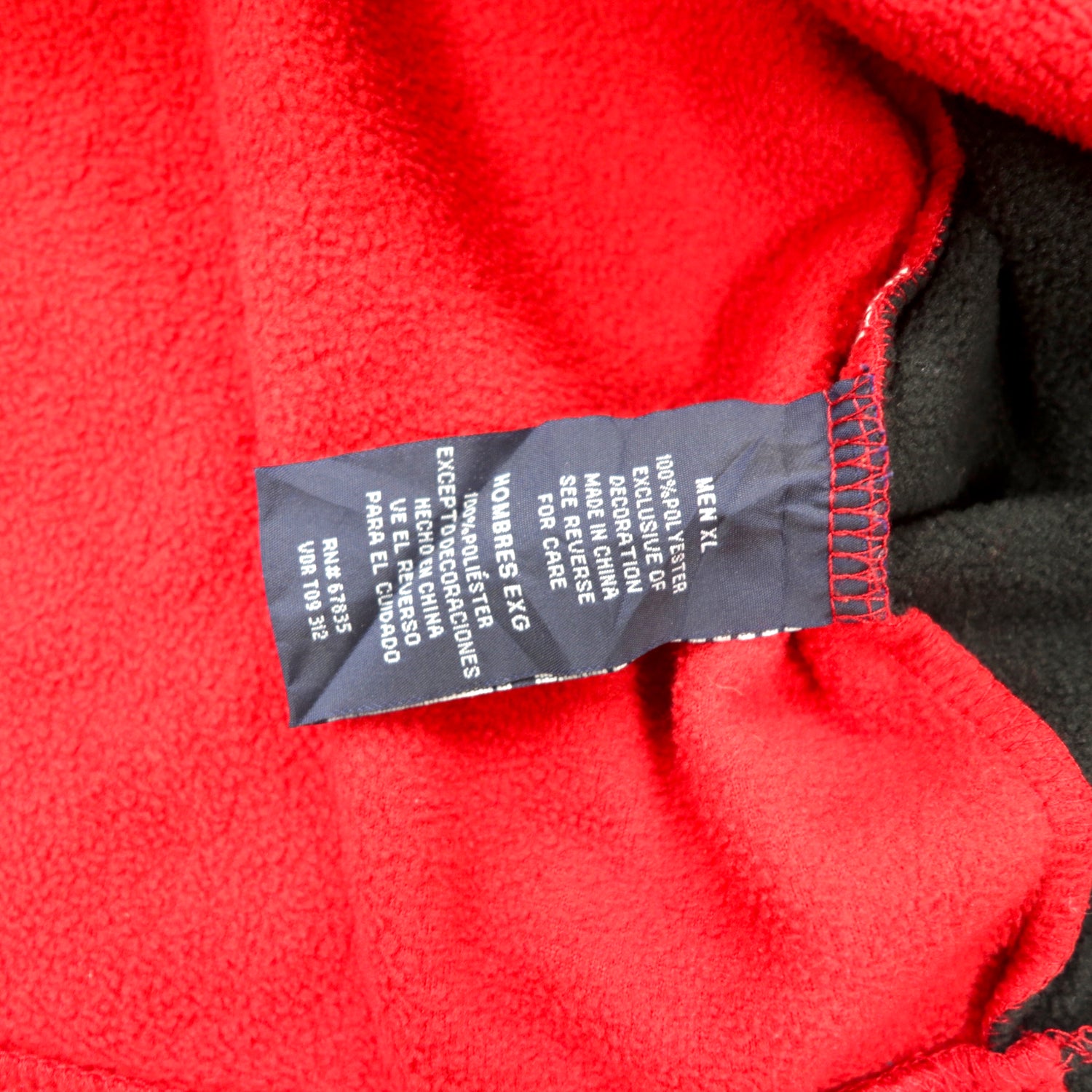 NAUTICA Half Zip FLEECE Jacket XL Red Polyester One Point Logo Big 