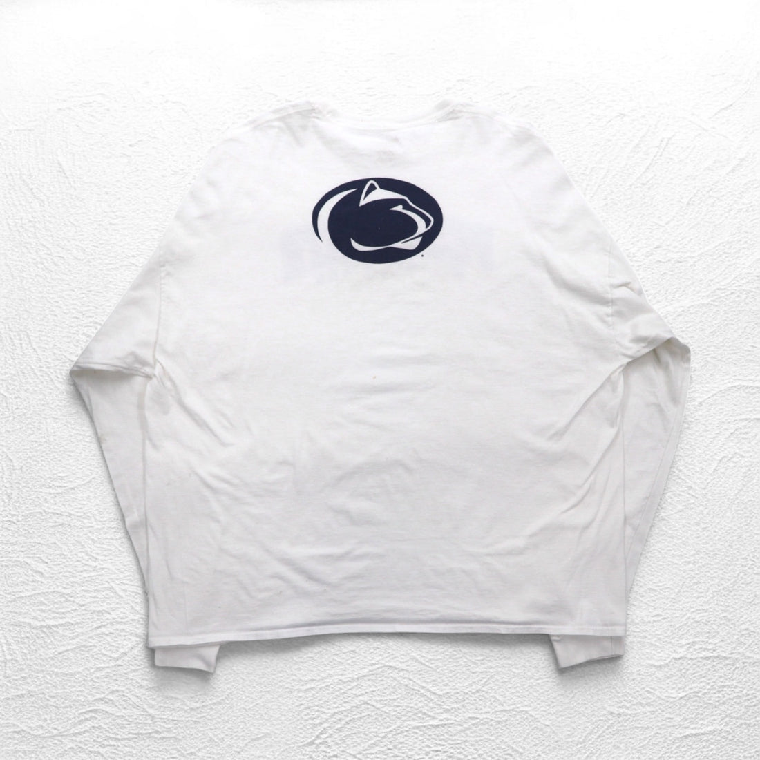 Champion カレッジプリント ロングスリーブ Tシャツ ロンT 4XL ホワイト PENN STATE ビッグサイズ ニカラグア製