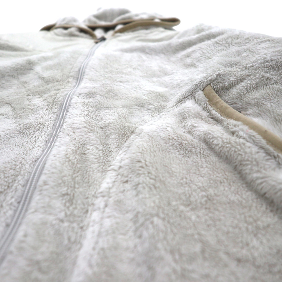 THE NORTH FACE OSO FURRY FLEECE HOODIE (Size S, White) with Drawcord AA5Z