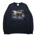Vintage 90s Mexico Made Graphic Sweatshirt SANTEE Sweatshirt L Black ALASKA Made in Mexico