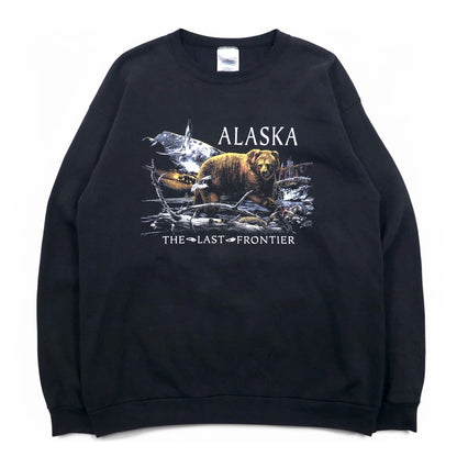 Vintage 90s Mexico Made Graphic Sweatshirt SANTEE スウェット L ブラック ALASKA メキシコ製