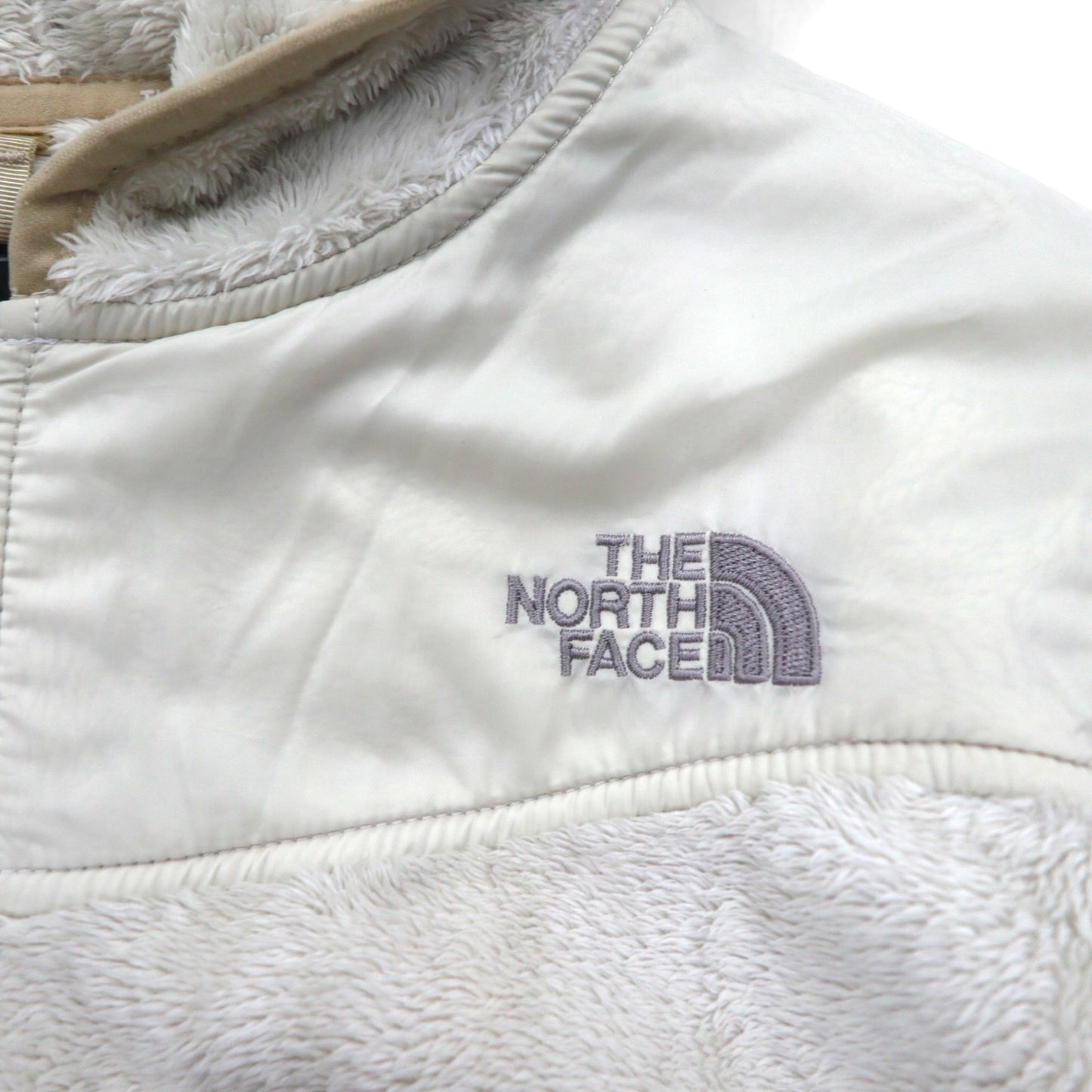THE NORTH FACE OSO FURRY FLEECE HOODIE (Size S, White) with Drawcord AA5Z