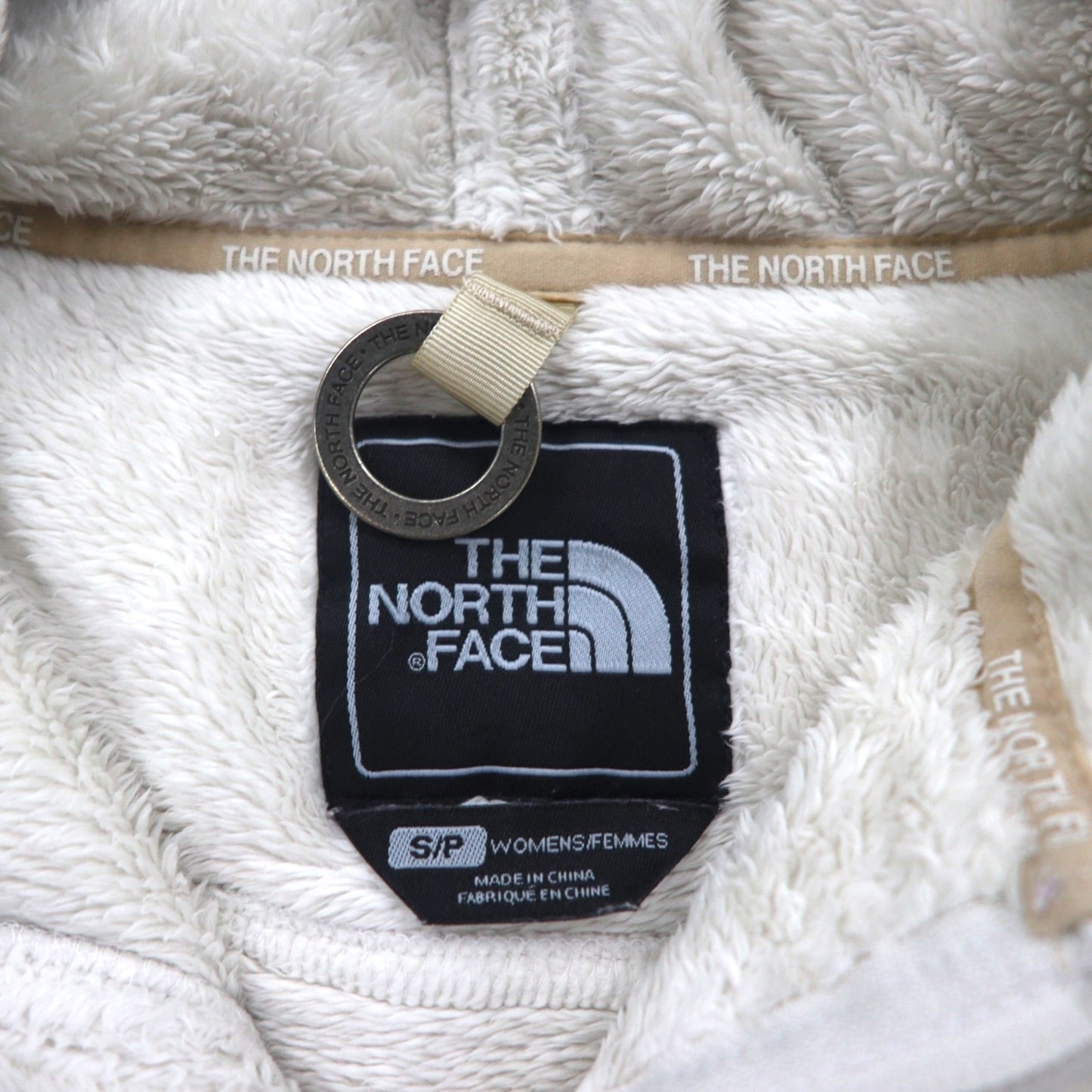 THE NORTH FACE OSO FURRY FLEECE HOODIE (Size S, White) with Drawcord AA5Z