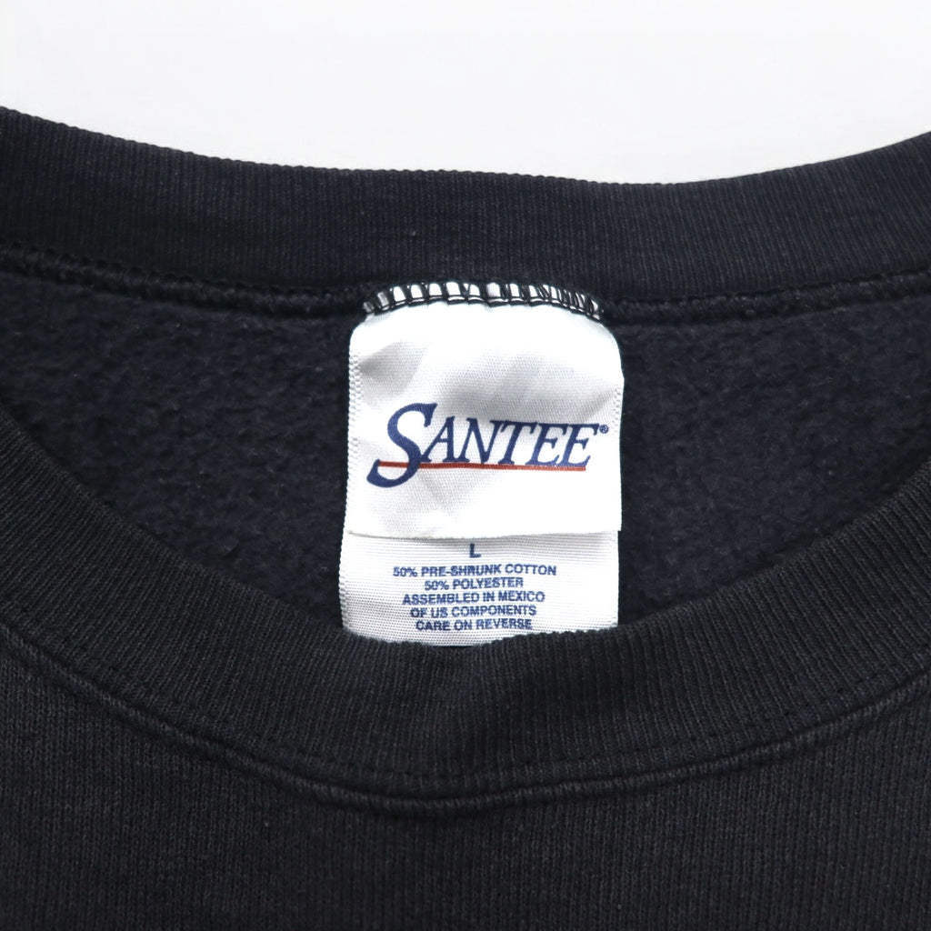 Vintage 90s Mexico Made Graphic Sweatshirt SANTEE Sweatshirt L Black ALASKA Made in Mexico