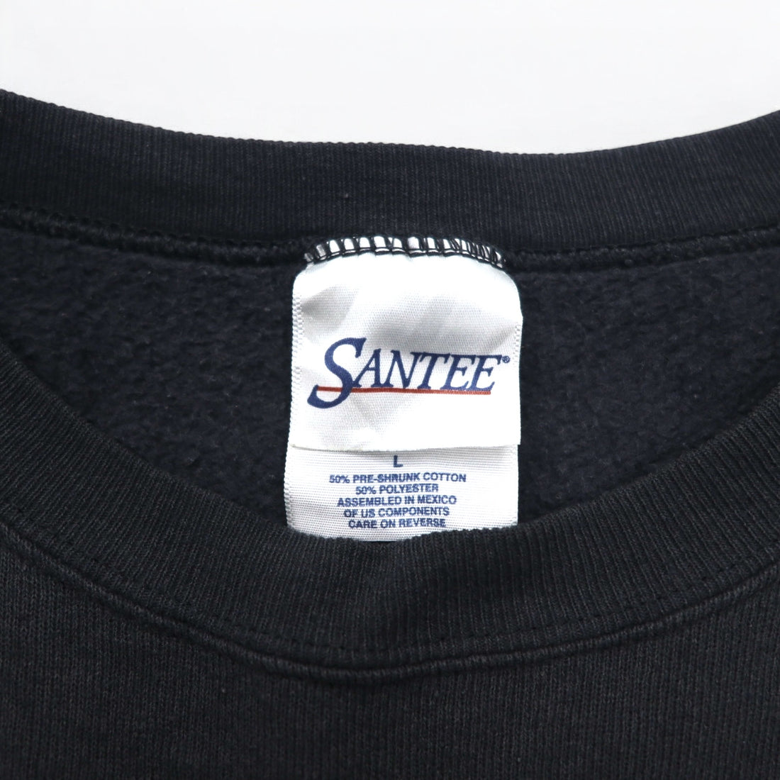 Vintage 90s Mexico Made Graphic Sweatshirt SANTEE Sweatshirt L Black ALASKA Made in Mexico