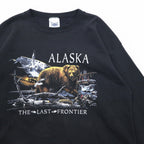 Vintage 90s Mexico Made Graphic Sweatshirt SANTEE Sweatshirt L Black ALASKA Made in Mexico