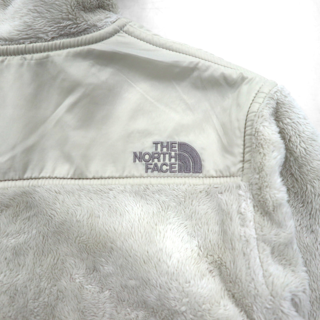 THE NORTH FACE OSO FURRY FLEECE HOODIE (Size S, White) with Drawcord AA5Z