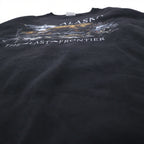 Vintage 90s Mexico Made Graphic Sweatshirt SANTEE Sweatshirt L Black ALASKA Made in Mexico