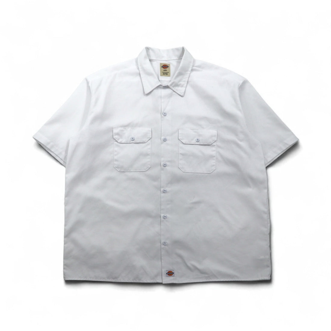 Dickies 半袖 ワークシャツ 2XL ホワイト ポリエステル コットン ダブルポケット 1574