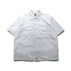 Dickies Short Sleeve Work Shirt, Size 2XL, White, Polyester and Cotton, Double Pocket, 1574