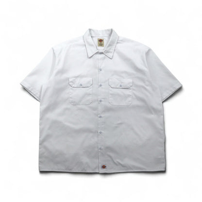 Dickies 半袖 ワークシャツ 2XL ホワイト ポリエステル コットン ダブルポケット 1574