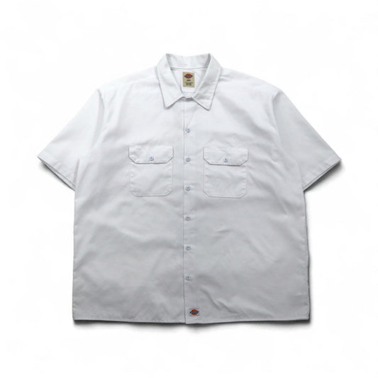 Dickies 半袖 ワークシャツ 2XL ホワイト ポリエステル コットン ダブルポケット 1574