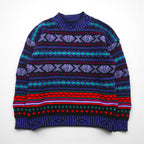 90s Vintage Wool Knit Sweater 総柄 ニット セーター M ウール Across Australia by KNIT WAVES 90年代 オーストラリア製