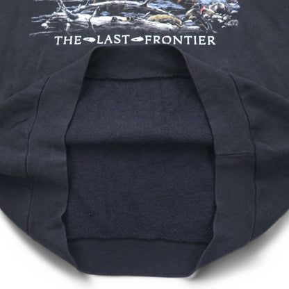 Vintage 90s Mexico Made Graphic Sweatshirt SANTEE スウェット L ブラック ALASKA メキシコ製