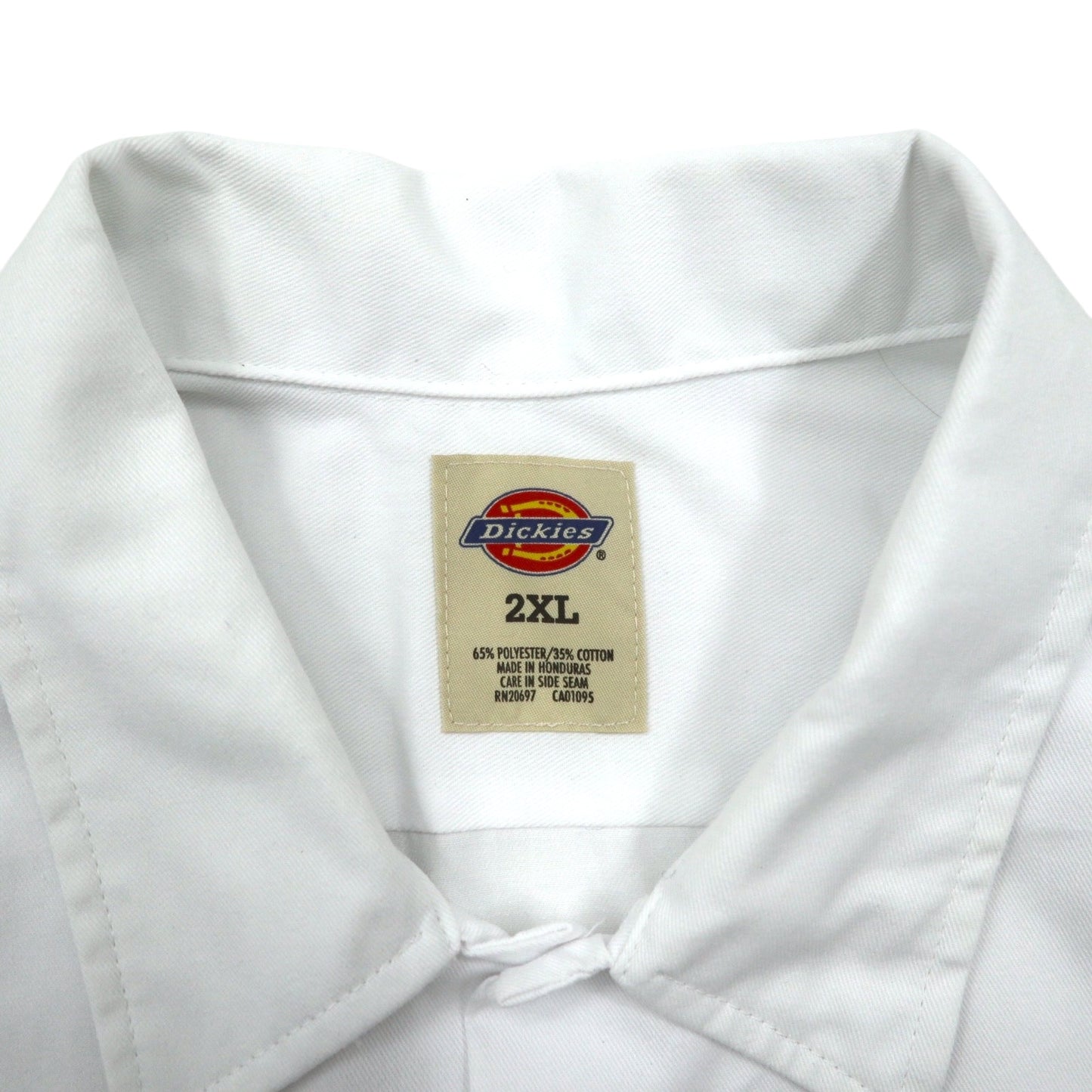 Dickies 半袖 ワークシャツ 2XL ホワイト ポリエステル コットン ダブルポケット 1574