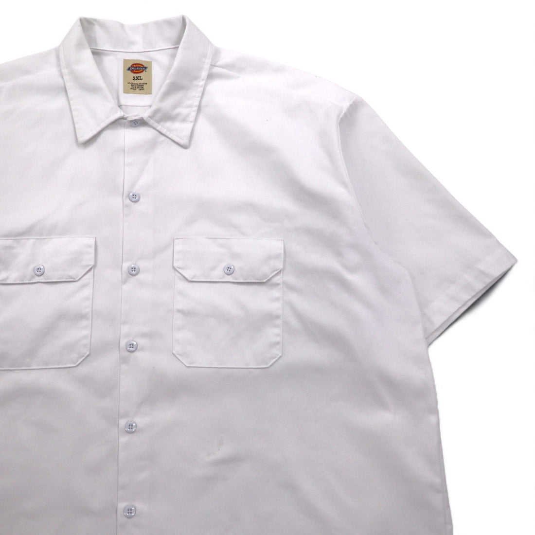 Dickies 半袖 ワークシャツ 2XL ホワイト ポリエステル コットン ダブルポケット 1574