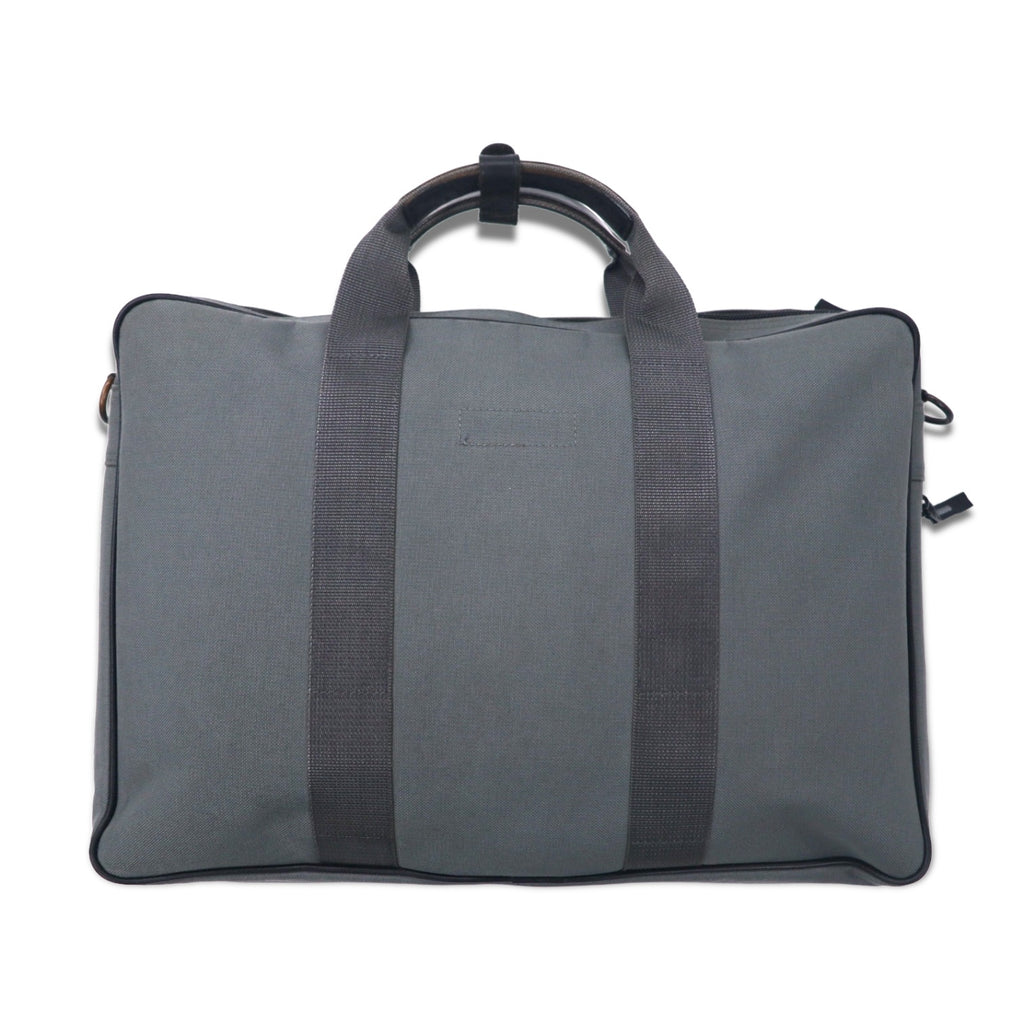 PORTER CLIP Briefcase Business Bag Grey Polyester Expandable Gusset CLIP Made in Japan