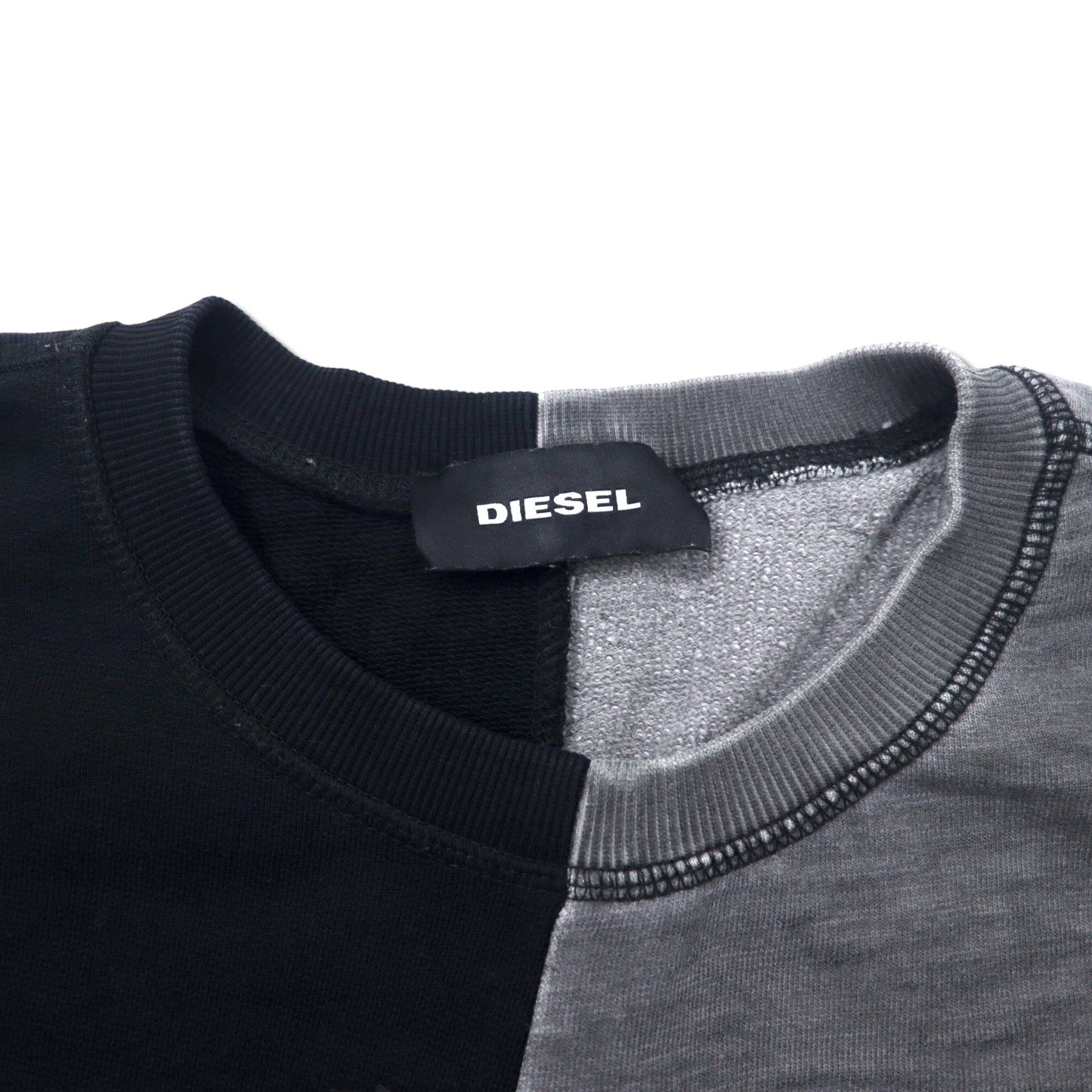 DIESEL ドッキング スウェット XL グレー ブラック コットン ビッグサイズ