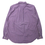 RALPH LAUREN Button Down Shirt L Purple Check Cotton CUSTOM FIT Small Pony Embroidery