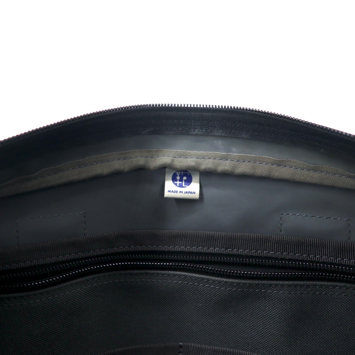 PORTER CLIP Briefcase Business Bag Grey Polyester Expandable Gusset CLIP Made in Japan