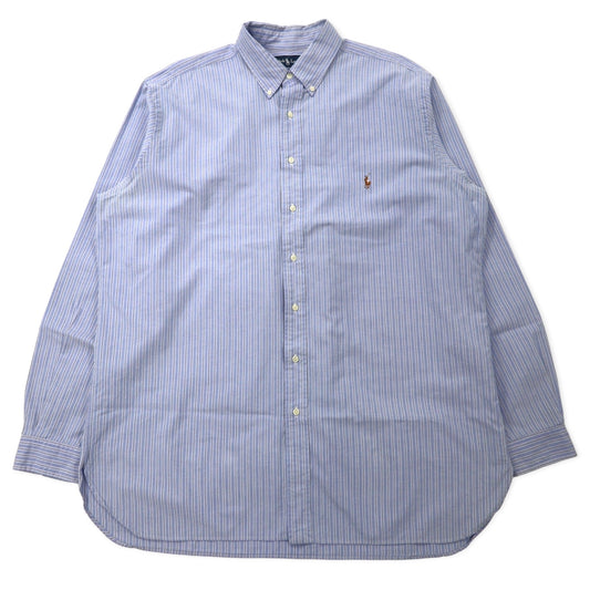 Ralph Lauren ボタンダウンシャツ XLT TALL ブルー コットン CLASSIC FIT スモールポニー刺繍