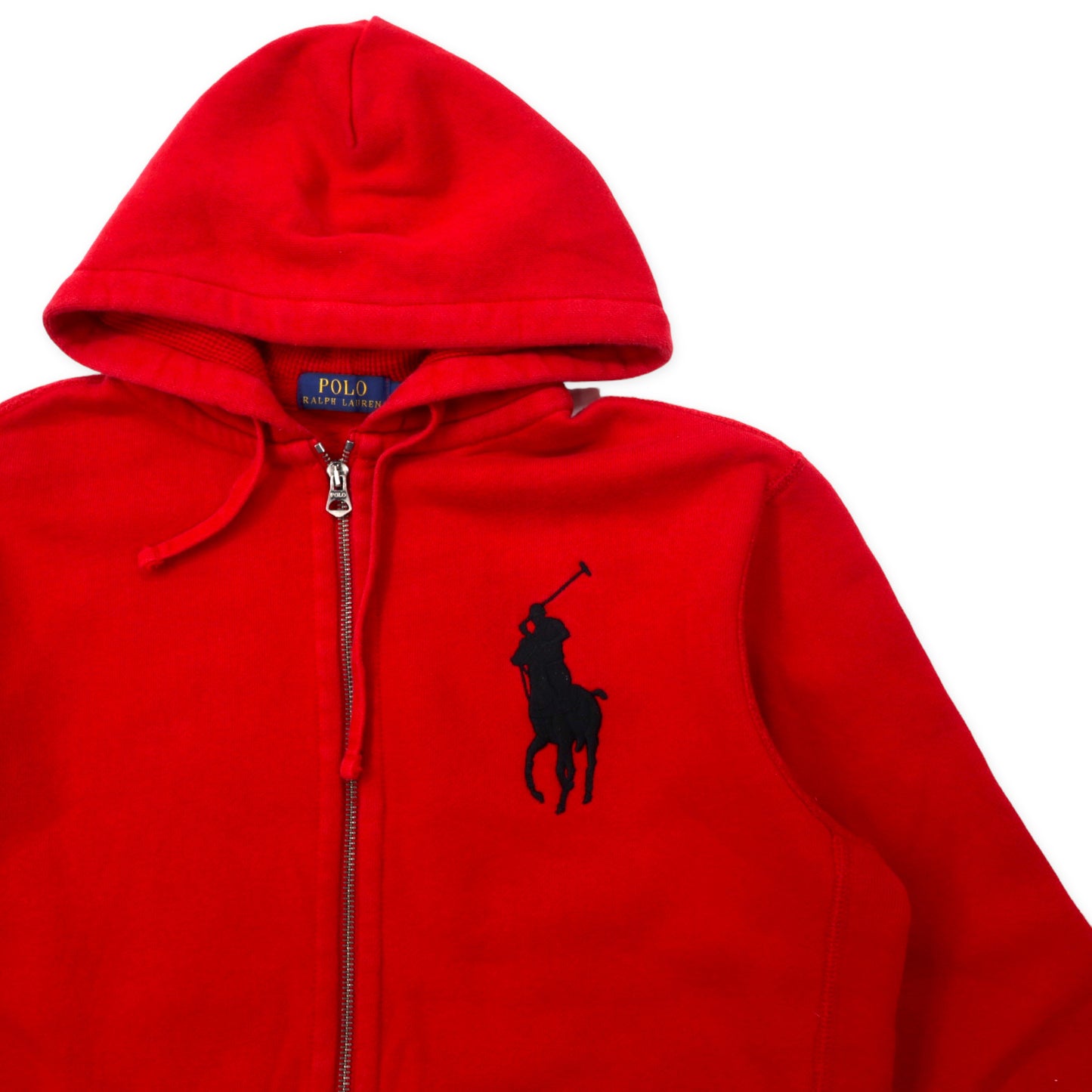 POLO RALPH LAUREN ビッグポニー フルジップパーカー M レッド コットン 裏起毛 リバースウィーブ仕様