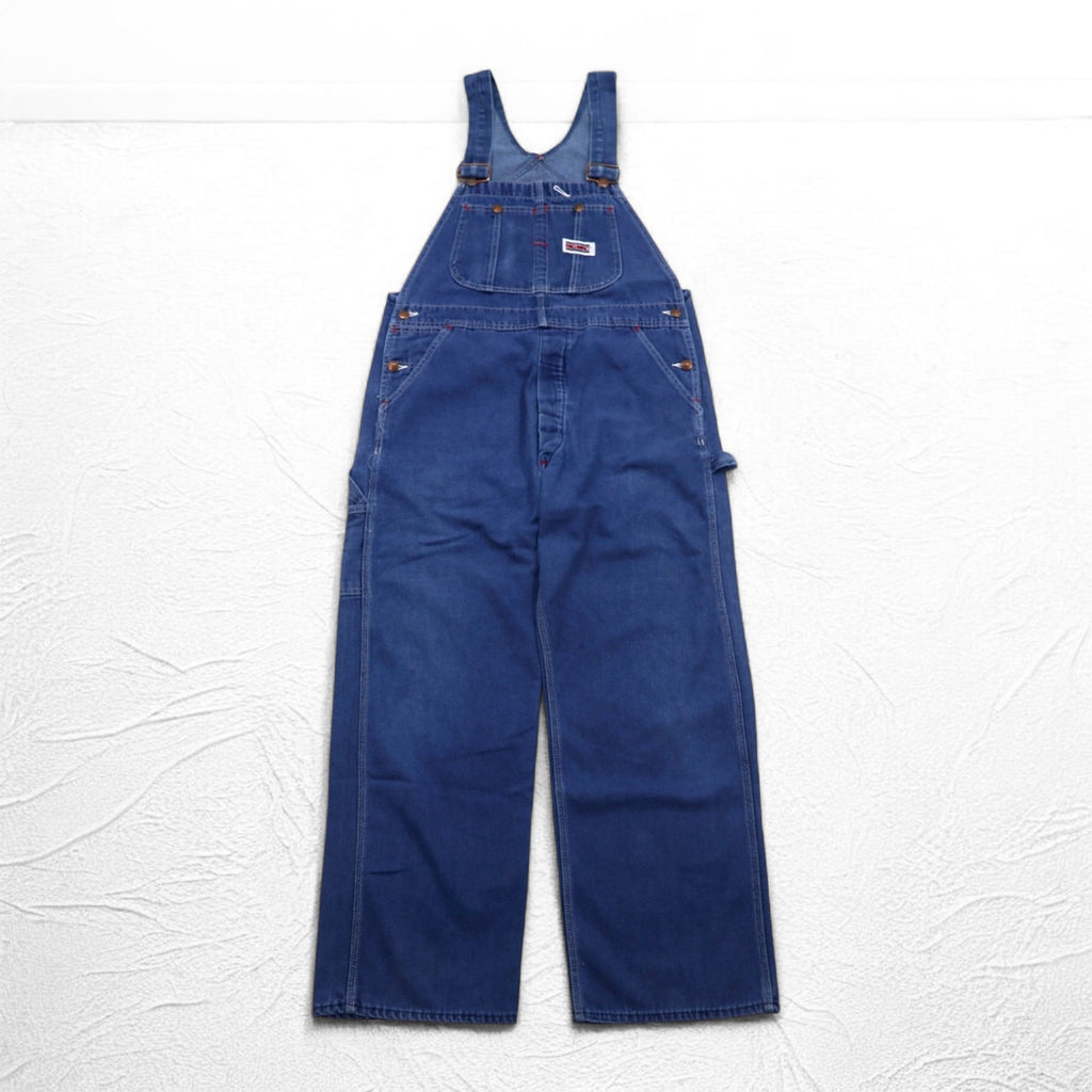 BIG MAC 80s Denim Painter Overalls XL Indigo Blue Donut Button