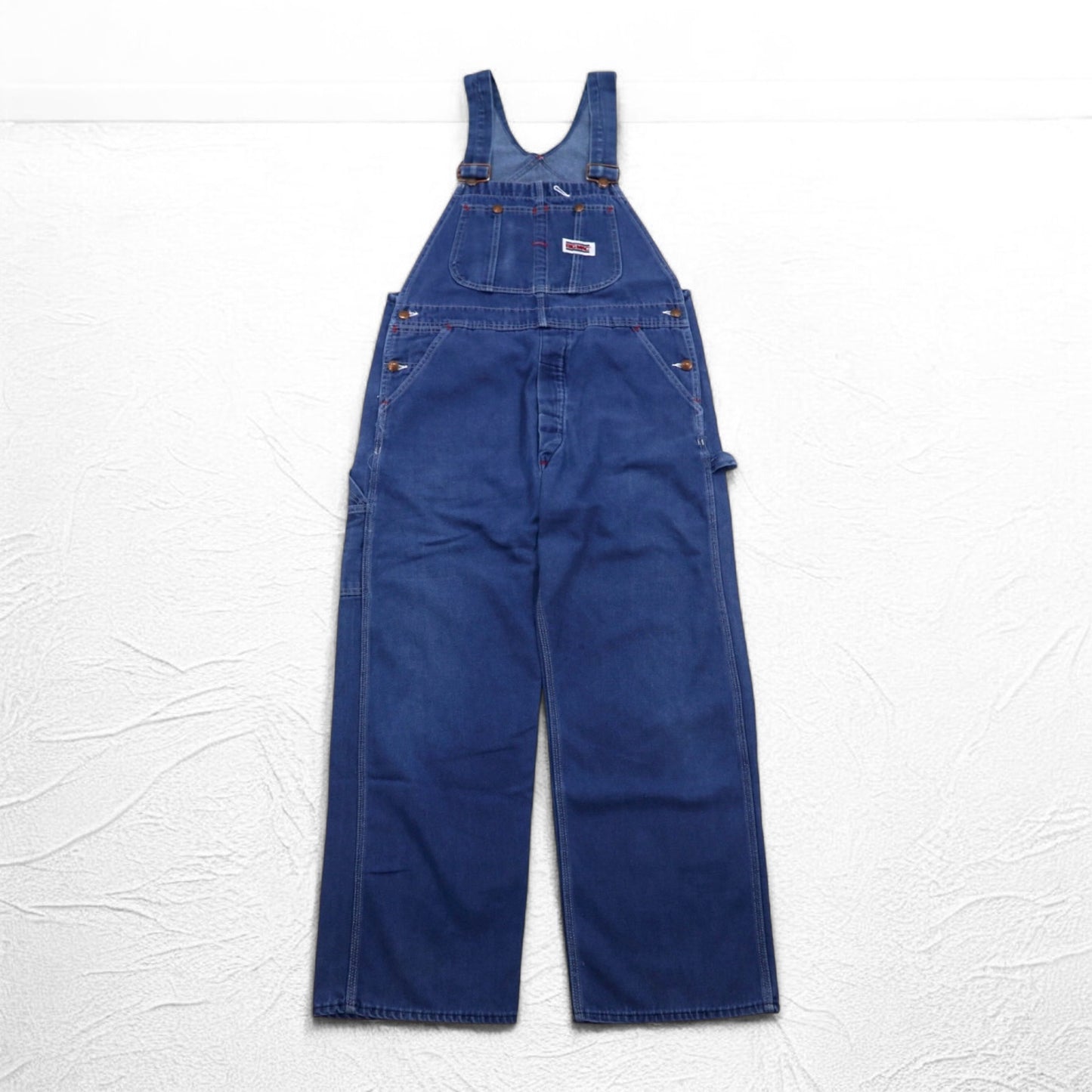 BIG MAC 80s Denim Painter Overalls XL Indigo Blue Donut Button