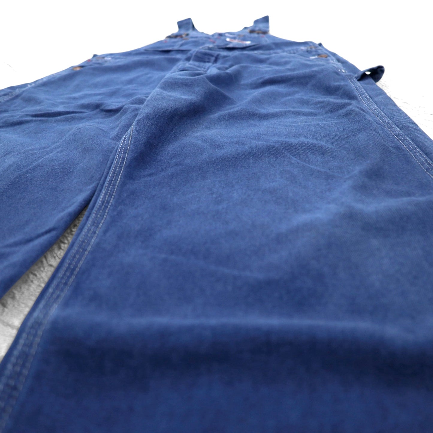 BIG MAC 80s Denim Painter Overalls XL Indigo Blue Donut Button