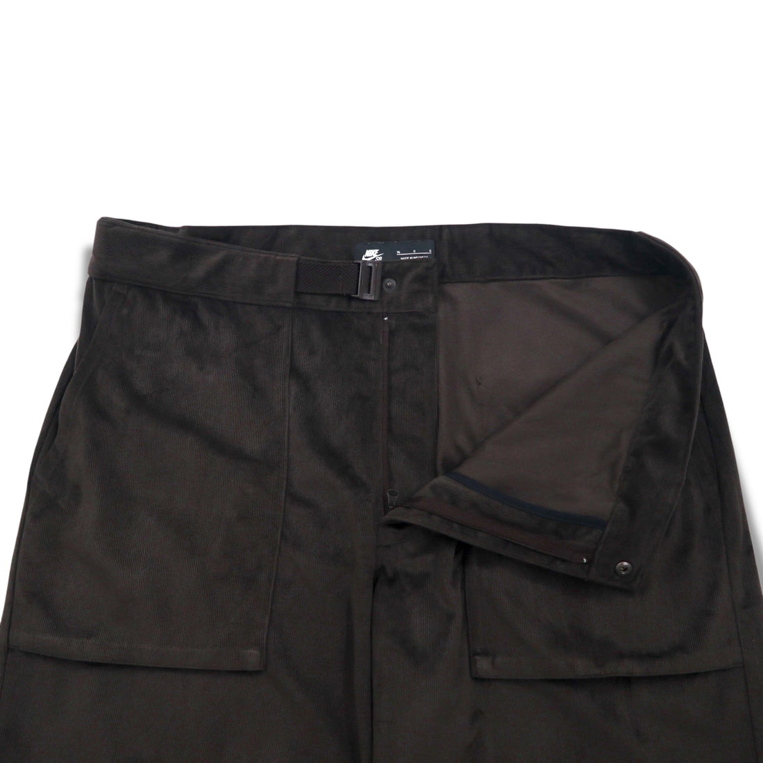 NIKE SB ベルベット コーデュロイ ベルテッド ショーツ Velvet Corduroy Belted Shorts ショートパンツ XL ブラウン AA1075-220