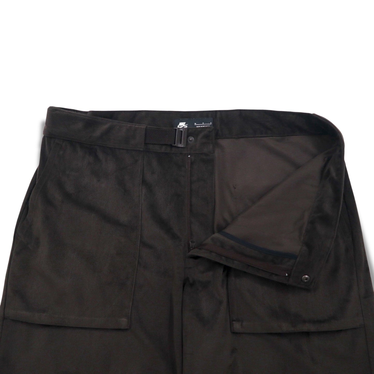 NIKE SB Velvet Corduroy Belted Shorts, Brown, Size XL, AA1075-220